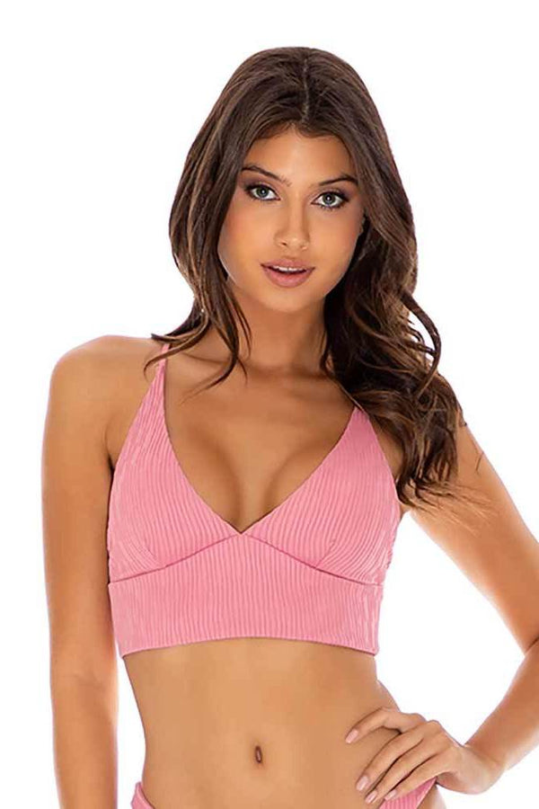 Luli Fama River Dance BLUSH BUSTIER TOP